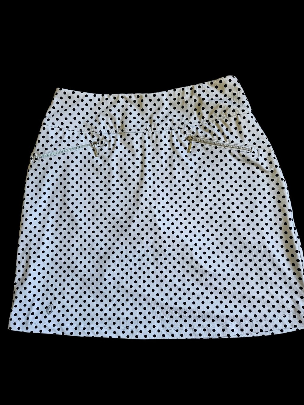 GGblue Luxe Sport Golf Skort White With Black Dots, Small
